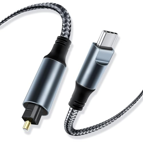 Kumiho Braided USB C to Optical Audio Cable 3Ft Unidirectional USB C to Toslink Optical for TV/Soundbar, Sony PS5,Speakers & Home Theater Systems