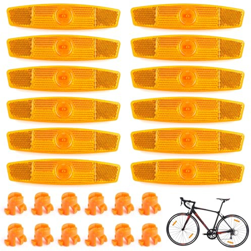 Vylro 12 Pezzi Catarifrangenti Raggi Ruota Bici,Catarifrangenti Bicicletta Ruote,11.5x3cm Catarifrangente Bici Ruote,Bicycle Spoke Reflectors,Riflettori Ruota Anteriori Posteriori,per Mountain Bike