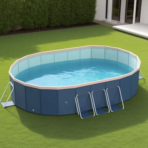 KAXMUU Large Foldable Non-Inflatable Swimming Pool, Portable Pool for Kids, Adults and Pets, Space-Saving Design with Large Water Capacity, Easy Setup for Backyard, Outdoor, Garden, 118x87x20