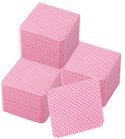 ZORVYN 600 Pièces Coton Rose pour Cleaner Ongles Degraissant Lingettes Non Pelucheux pour Gel Manucure et Retrait du Vernis Semi Permanent