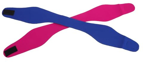HOMSFOU Lot de 2 Bandeaux de Natation pour Adulte en Néoprène Protection D'oreilles, Tailles L, Motifs Dessin Animé Rose Fuchsia et Bleu Roi, Accessoires Étanches pour Bain, Surf et Yoga