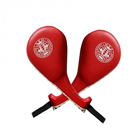 Taekwondo Tritt Pads PU Doppel Schlagpolster Target Training Handpratze Fußtechniken Trainingsgerät für Kickboxen (rot)