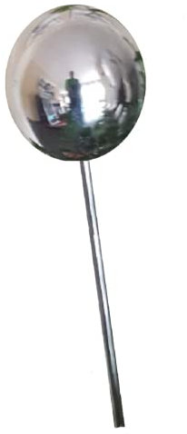 Jürgen Bocker Garten-Ambiente Gartenstecker Rosenkugel 15 cm mit Stab 80 cm aus Edelstahl poliert, Silber