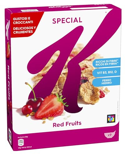 Kellogg's Special K | Gusto Frutti Rossi | Croccanti Fiocchi Multicereali con Fragole, Ciliegie e Mirtilli | Confezione Singola da 290g (1 x 290g)