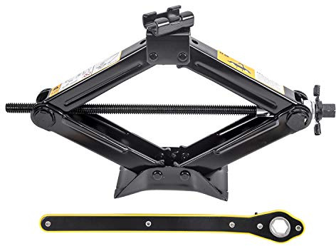 LEADBRAND Scissor Jack Car Jack, Ratchet Handle Saving Strength Design (1.5Ton)