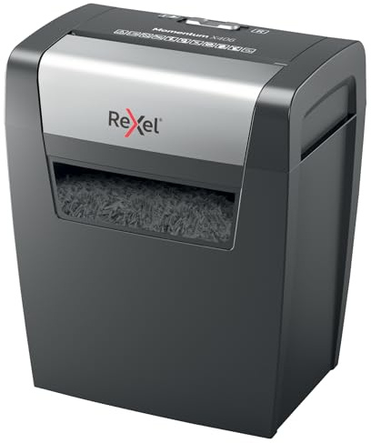 REXEL Momentum X406, Distruggidocumenti Manuale, 7-6 Fogli A4 (70-80 gr/mq), Taglio a Frammento, Livello di sicurezza P-4, per Uso Personale/Home Office, Capacità 15 Litri, 2104569EU