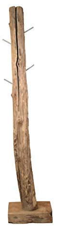 SAM Kleiderständer Tyke aus Teakholz, naturbelassen, Garderobenständer aus Massivholz, Unikat, Garderobe ca. 40 x 25 x 185 cm