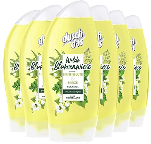 Duschdas Duschgel Wilde Blumenwiese Birnenblüte & Minze Duschbad mit natürlich erfrischendem Duft dermatologisch getestet 250 ml 6 Stück