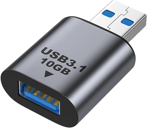 CABLEPELADO Adaptador USB-A Hembra a Macho, Conversor en Aluminio, Conector Inverso, Extensor USB 3.1, Transferencia 10 Gbps