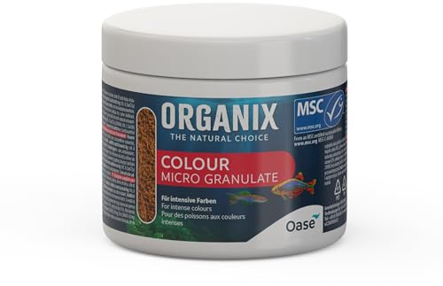 OASE ORGANIX Micro Colour Granulate, 75g, rot - Fischfutter in Granulatform, Aquarienfutter für kleinere Fischarten, Stärkung der Farbenpracht