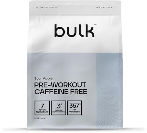 Bulk Pre Workout Caffeine Free, Sour Apple, 500 g