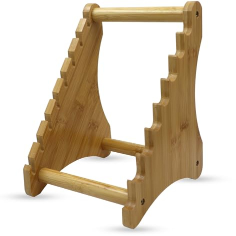 Biobasedon Bamboo Knives Display Stand, Wood For Knives, Collections Holders, Daggers