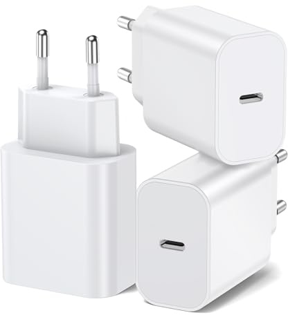 BHHB 20W Chargeur USB C, Bloc d'Alimentation Adaptateur Conçu pour A-pple, Prise USB C Rapide compatible avec i-Phone 17/16/15/14/13 Plus Pro Max Mini, Air-Pods i-Pad, Samsung Galaxy S25/24/23(3 Pack)