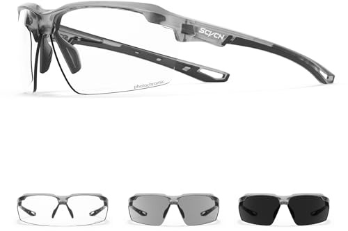 SCVCN Fotocromatici Occhiali Da Ciclismo Sportivi Donne Uomini UV400 Protezione Occhiali Trasparenti Bici MTB Pallavolo Tennis Guida Alpinismo Golf Tutti i Tipi di Attività All'aperto 06