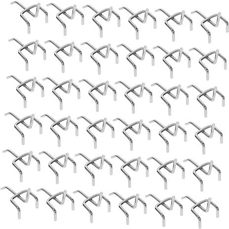 IMIKEYA Crochet En Métal Pour Panneaux Perforés - Lot De 50 Crochets Droit 15mm - Accessoires D'Organisation Pour Établi Et Garage Idéal Pour Systèmes De Stockage D'Outils 5x2 5x3 Cm