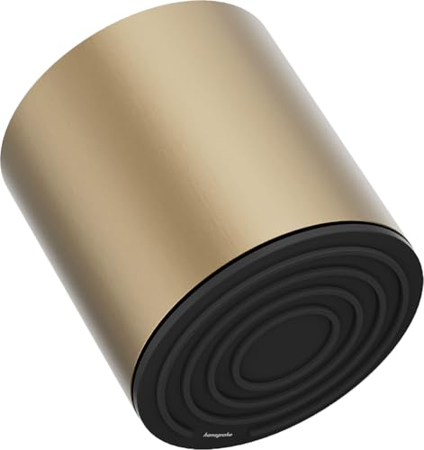 hansgrohe Pulsify S - wassersparende Kopfbrause (EcoSmart+), Duschbrause (105 mm), Regendusche mit 1 Strahlart für Wand- oder Deckenmontage, Brausekopf mit Antikalk-Funktion, Brushed Bronze, 24132140