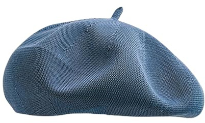 HIQIU Baskenmütze Damen Sommer Dünne - Ultra Leichte Atmungsaktiv Barett Cap Damen Künstler Malerhut Beret Frühling Freizeit Beanie Cap (DE/NL/SE/PL, Numerisch, 56, 58, Blau)