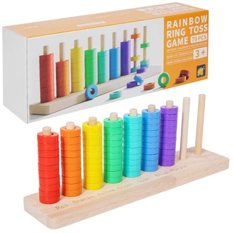 Générique Jeux d'Empilage pour | Activités Sensorielles Educatives en Bois | Jouet Sensoriel d'Empilage et d'Assortiment - pour Garçons Filles Jeunes Voyage Salle de Classe Maison Maternelle Fête