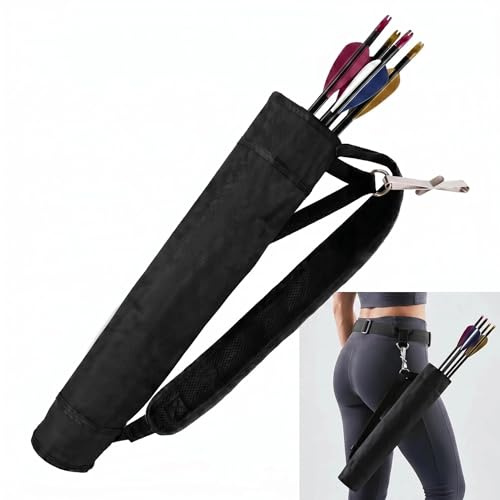 Quiver, Bow and Arrow, Adjustable Archery Quiver, Compound Bow, Archery Set | Portable Arrow Holder Bag for Hip and Back Use for Recurve Hunting Target Practice, Target Exercise for Teenagers and Adults