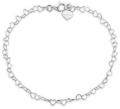 Amberta Damen Herz Armband aus 925 Sterling Silber: Silber