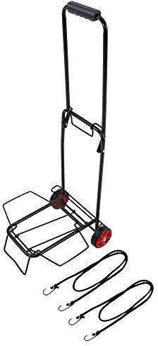 Regatta Camping Festival Trolley Folds Flat Easy Storage Ideal For Moving Festival Gear 25KG Maximum Load Large Wheels Two Bungee Straps Included Colour Black For Camping Travel Outdoors Festival