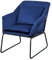 SVITA Josie Loungesessel gepolstert Indoor Polsterstuhl mit Armlehne Metallgestell Samtbezug Einzelsofa modern Blau