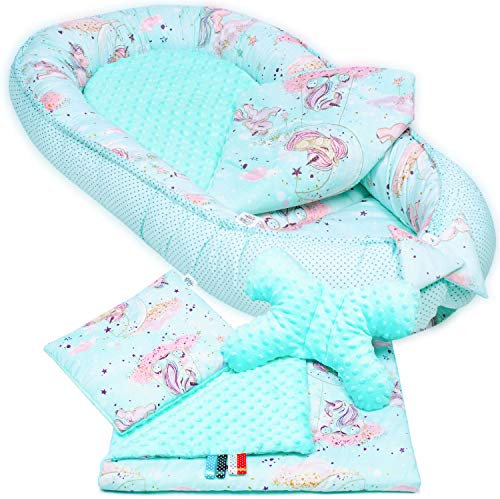 PaLulli® Babynest (Blaue Einhörner, Babynestchen NUR)