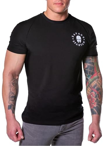 SAVAGE SPARTAN American Warrior Helmet Tactical Tee (Medium, Black)