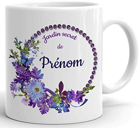 Tasse Mug Personnalisable Prénom - Le Jardin Secret De Prénom- Cadeau à Personnaliser Femme Maman Anniversaire Fête Original