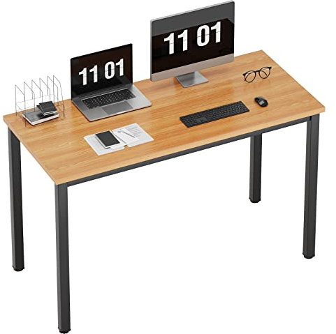 SogesPower Escritorio de computadora, Escritorio para Oficina, Mesa de computadora portátil PC, Estación de Trabajo, 120 x 60 x 75 cm, Teca Negro