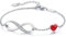 LOUISA SECRET Infinity Bracelets for Womens 925 Sterling Silver or Stainless Steel Bracelet Ladies Love Heart Jewellery Gifts for Women/Wife/Her Anniversary Birthday Mothers Day Christmas
