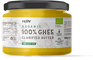 HSN Ghee Orgánico | 200g | 100% Mantequilla Clarificada BIO de Vacas Alimentadas con Pasto | Certificado Ecológico de la Unión Europea | Sin Aditivos | Sin Sal | Sin Lactosa