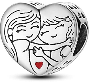 Pandach Charms Abalorios Colgante para mujer, plata de ley 925, compatible con pulseras y collares Pandora, compatible con pulseras europeas para mujeres y niñas