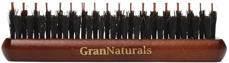 GranNaturals Boar & Nylon Bristle Teasing Brush - Palm Size Teasing Comb for Hair Sectioning for Edge Control, Backcombing, Smoothing, and Styling Thin & Fine Hair to Create Volume