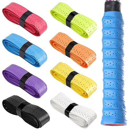 SONEER 8 Pack Badminton Racket Grip, Tennis Grip Tape,Muti colors