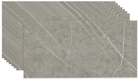 Fantasnight Tile Stickers Grey Marble 60x30cm 10pcs