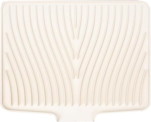 YUETTYY Silicone Dish Drying Mats, 40cm x 33cm Dish Drying Mat,Heat Resistant Folding Draining Board Mats, Non-Slip Easy to Clean Sink Mats, Sink Mats for Kitchen Counter (Beige)