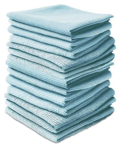 TIENDA EURASIA – Set 25 Paños de Limpieza | Material Microfibra | Medidas 30x23x0.2 cm | Bayeta Microfibra | Paños de Cocina | Paquete 25 Unidades (Azul)