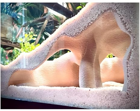 Aquarium & Terrarium Corner Underground Cave – Faux Mangrove Root Hideout for Betta, Corydoras, Shrimp, Geckos & Snakes – Natural-Look Tank Decor in Textured Root Style (Desert Tan, 7.5''x7.5''x4'')