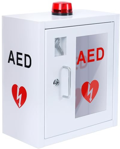 Armadietto da parete AED con allarme e serratura per riporre in sicurezza il defibrillatore in casa o in ufficio