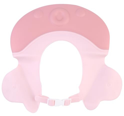 Hoement Babybadehaube aus Pe in Rosa Verstellbare Duschhaube mit Sonnenschutzfunktion für Babys und Kinder Weiche und Bequeme Badekappe für Sicheres Haarewaschen