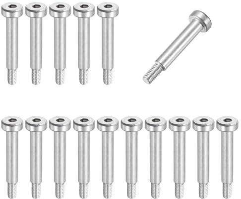 QUARKZMAN 16 Pz Bulloni Spalla Acciaio Inossidabile 304 Diametro 5mm Lunghezza 25mm Filettatura M4x0.7 Bulloni Spalla Con Testa Esagonale Per Macchinari Idraulici Per Stampaggio