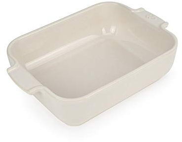 Peugeot Appolia Rechteckige Auflaufform mit Griffen, Keramik, Ecru / Weiß, 6,2x25,16,8 cm, Fassungsvermögen: ca. 1 l, 60084