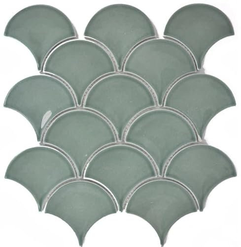 Scomparti mosaico piastrelle ceramica squame di pesce goccia pastello petrolio piastrelle WC piastrelle bagno cucina parete - MOS13-FS18