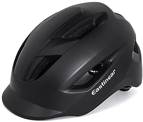 EASTINEAR Adults Bike Helmet for Men Women with LED Taillight Cycle Helmet for Urban Commuter with Sun Visor Cycling Mountain & Road Bicycle Helmets Adjustable Size M/L (Black)
