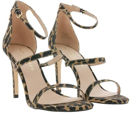 KURT GEIGER PARK LANE Riemchen-Pumps elegante Damen Absatz-Schuhe im Animal-Look High Heels Sandalette Braun, Größe:40