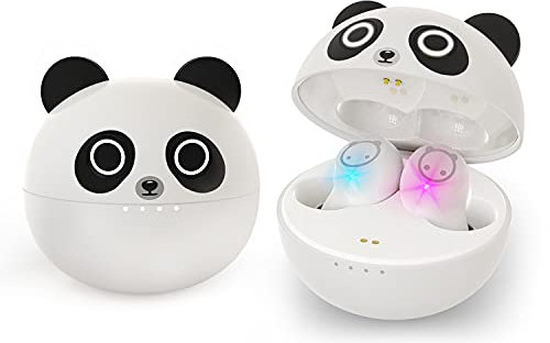 Weiße, kabellose Bluetooth-Kopfhörer mit Mikrofon, für Kinder, Cartoon-Design, 36 Stunden Wiedergabe, Rauschunterdrückung, wasserdicht, mit Ladeetui, zum Training, Sport, auf Reisen