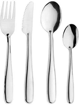 Pintinox Set da 200 posate riutilizzabili leggere : 50 forchette, 50 coltelli, 50 cucchiai e cucchiaini per caffè Usa e Riusa, acciaio inox nichel free, alternativa alla plastica monouso