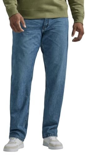 Lee Vaqueros Rectos Holgados para Hombre Grandes y Altos, Azul Real, 54W / 28L
