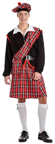 Boland - Costume écossais pour hommes, 4 pièces, costume de carnaval pour une fête à thème, Halloween ou le carnaval, costume traditionnel d'Ecosse